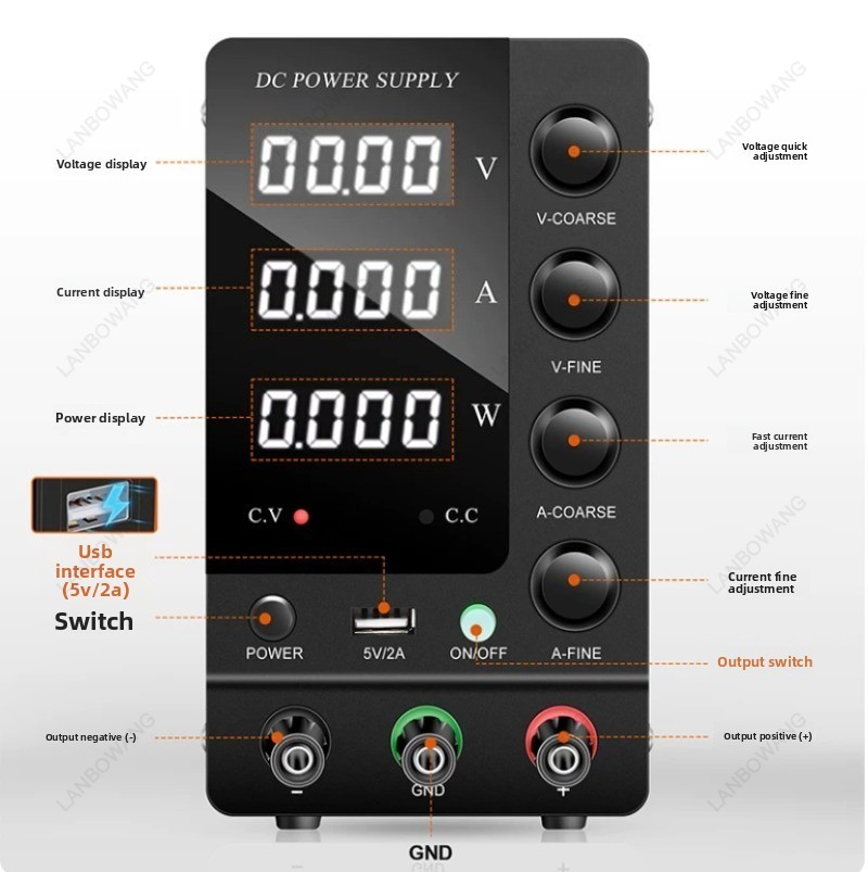 0‑32V 0‑6A 디지털 가변 조정형 DC 벤치 전원 - Electronics Repair Bench 리뷰 및 가격